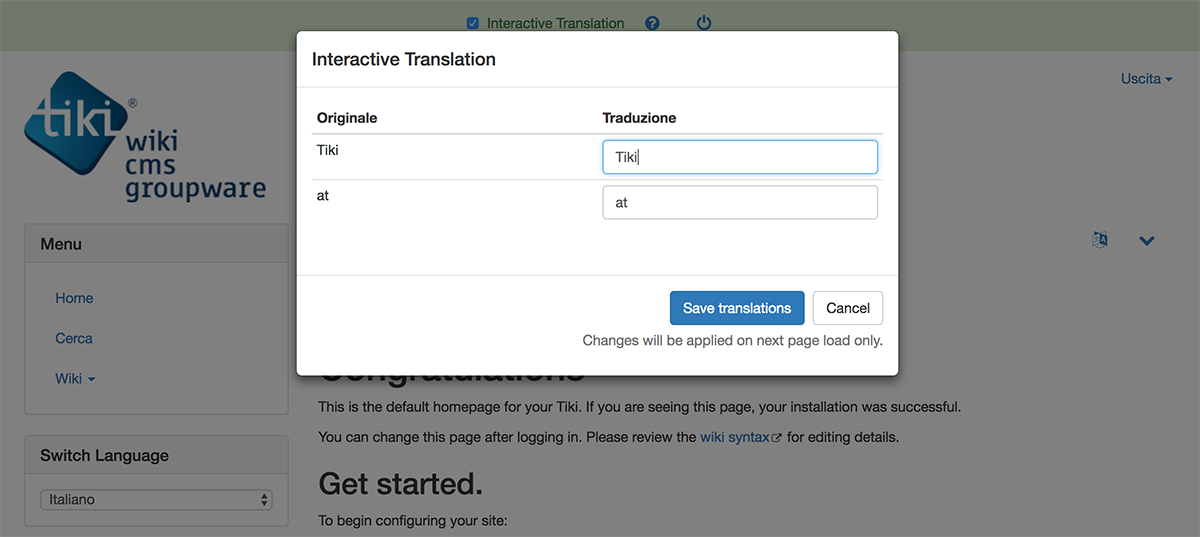 Translation Modal