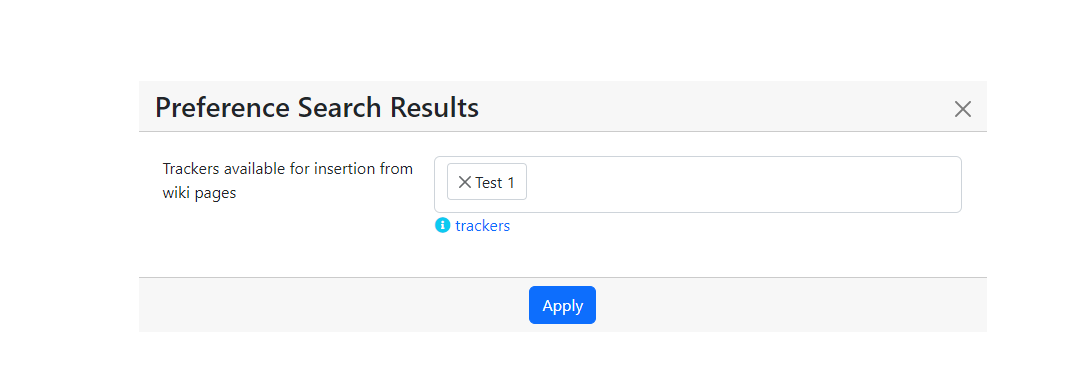 Trackers available for insertion from wiki pages