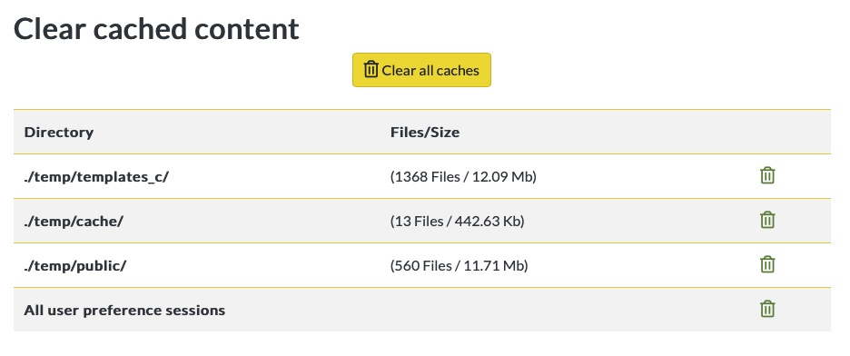 Clear Tiki Caches   Tiki Admin System Php